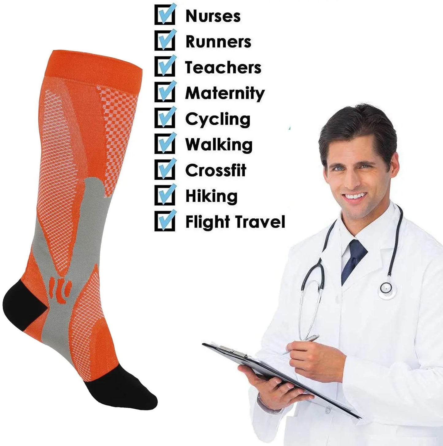 Elevate Every Step: Unleash Vitality with our Shield Compression Socks for Enhanced Blood Circulation for Men and Women!