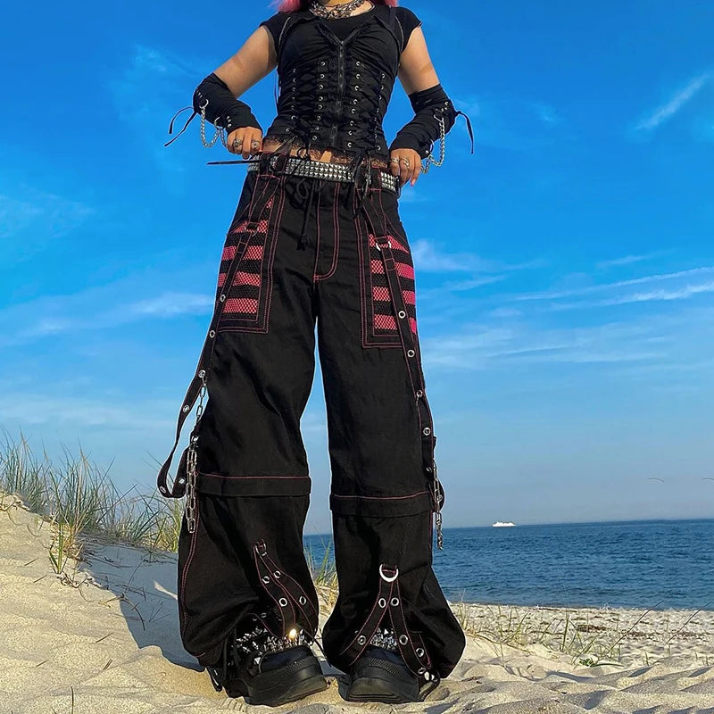 Boho Vibes and Campus Cool: Y2K Grunge Hippie Baggy Wide Leg Pants for the Ultimate Academic Streetwear Statement