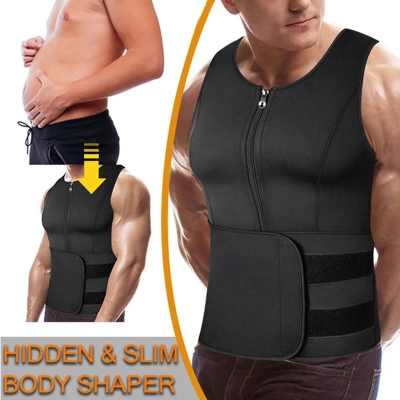 Ultimate Fitness and Fat Burning Mastery Our Men's Body Shaper Vest  Double Belt Slimming