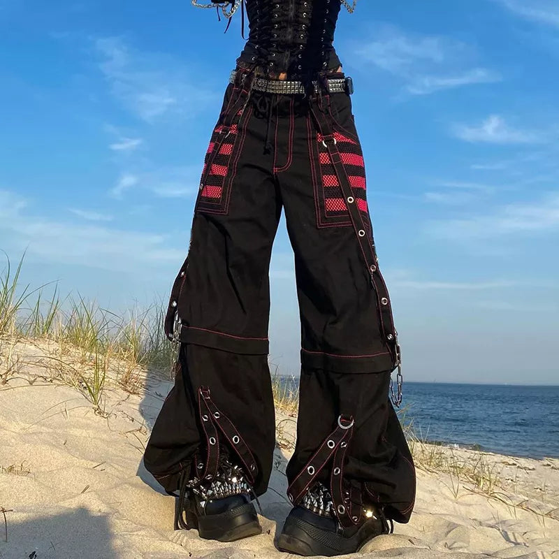 Boho Vibes and Campus Cool: Y2K Grunge Hippie Baggy Wide Leg Pants for the Ultimate Academic Streetwear Statement