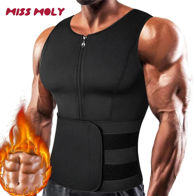 Ultimate Fitness and Fat Burning Mastery Our Men's Body Shaper Vest  Double Belt Slimming