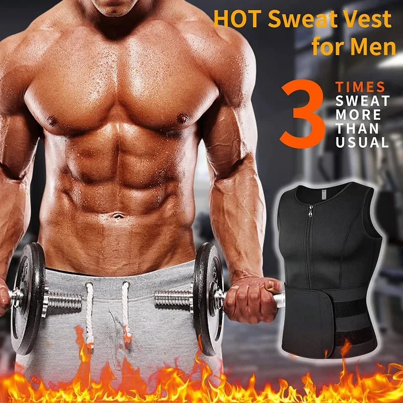 Ultimate Fitness and Fat Burning Mastery Our Men's Body Shaper Vest  Double Belt Slimming