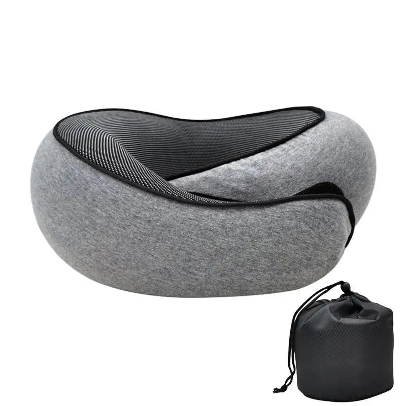 Travel in Tranquility: Snail-Style Memory Foam Neck Pillow with Carry Bag - Embrace Comfort, Drift off Effortlessly!