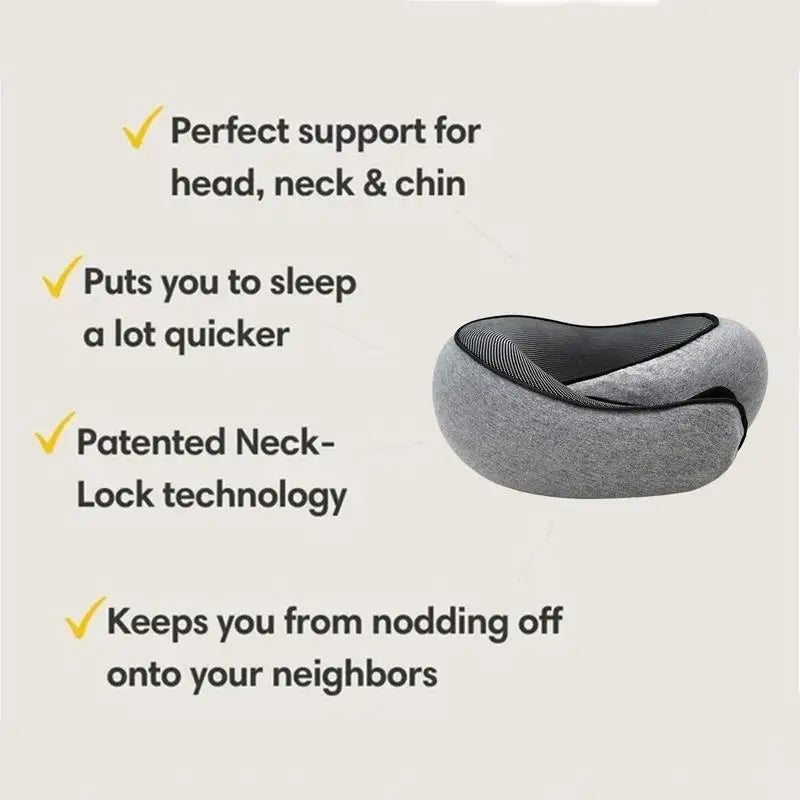 Travel in Tranquility: Snail-Style Memory Foam Neck Pillow with Carry Bag - Embrace Comfort, Drift off Effortlessly!