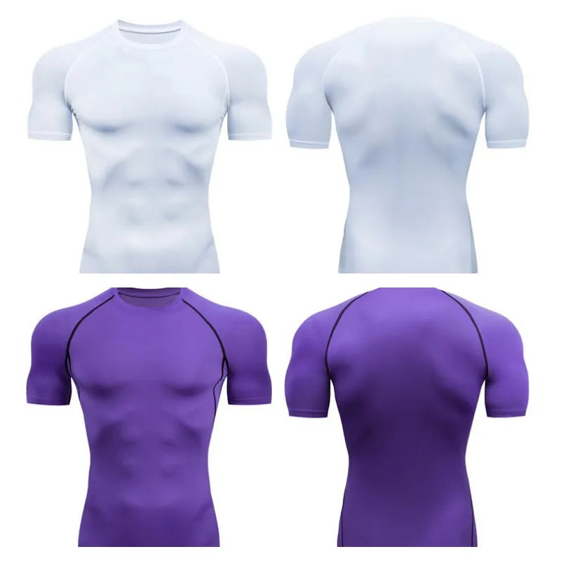 Stay Dry, Perform Better - Quick-Dry Tech, Compression Fitness T-Shirts for Optimal  Workouts!